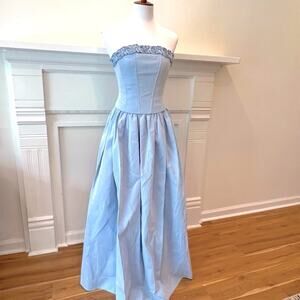 Vintage Gunne Sax XS Dress Prom Formal Mcclintock Strapless Gown Maxi Long Dress